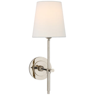 Buy polished-nickel-with-4-x-5-5-x-6-linen-glass Bryant Sconce by Visual Comfort Signature