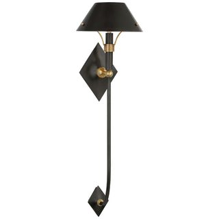 Buy bronze-and-hand-rubbed-antique-brass-with-bronze-glass-and-metal-shade Turlington Outdoor (Damp) Sconce by Visual Comfort Signature