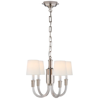 Buy crystal-with-polished-nickel-with-4-x-4-5-x-4-5-linen-glass Vivian Chandelier by Visual Comfort Signature