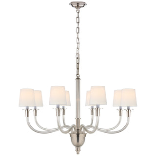 Buy polished-nickel-with-4-x-4-5-x-4-5-linen-glass Vivian Chandelier by Visual Comfort Signature
