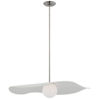 Buy polished-nickel-with-matte-white-glass-and-white-shade Mahalo Outdoor (Damp) Pendant by Visual Comfort Signature