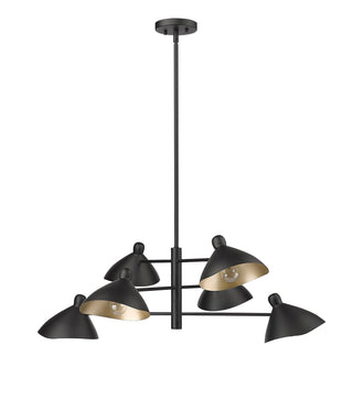 Buy matte-black-with-black-glass Warhol Chandelier by Millennium