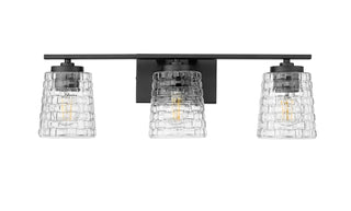 Buy matte-black-with-clear-woven-glass-and-clear-textured-shade Saben Vanity by Millennium