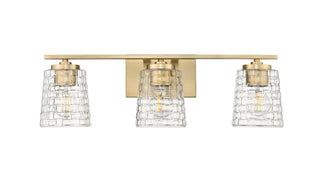 Buy vintage-brass-with-clear-woven-glass-and-clear-textured-shade Saben Vanity by Millennium