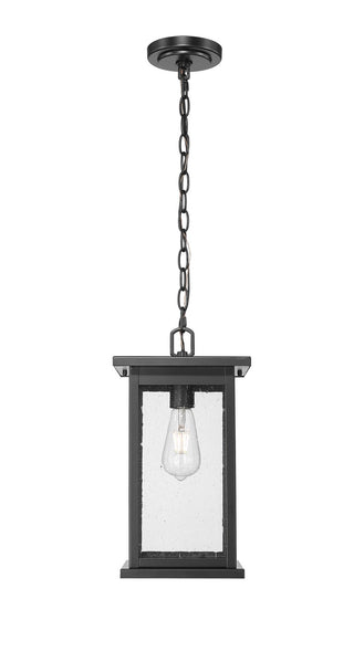 Buy powder-coated-black-with-clear-seeded-glass-and-clear-seedy-shade Bowton Outdoor (Damp) Hanging Lantern by Millennium