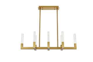 Buy satin-gold-with-clear-glass-and-clear-textured-shade Noemi Pendant by Elegant Lighting