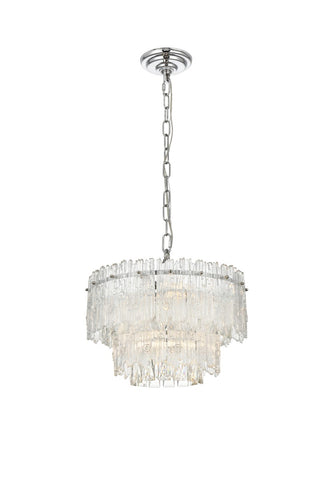 Buy chrome-and-clear-textured-shade Emilia Pendant by Elegant Lighting