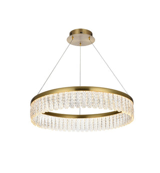 Buy satin-gold-and-clear-textured-shade Rune Chandelier by Elegant Lighting