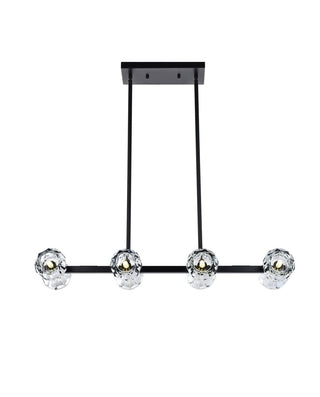 Buy black-with-clear-glass-and-clear-textured-shade Eren Pendant by Elegant Lighting