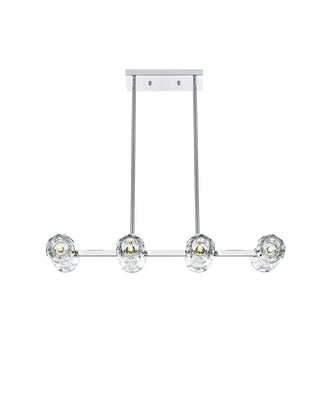 Buy chrome-with-clear-glass-and-clear-textured-shade Eren Pendant by Elegant Lighting