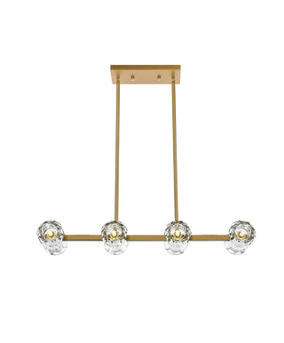 Buy satin-gold-with-clear-glass-and-clear-textured-shade Eren Pendant by Elegant Lighting