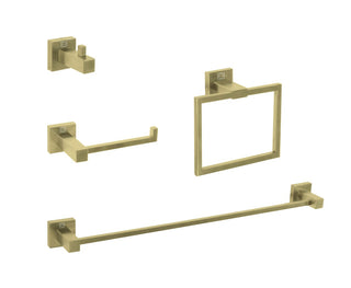 Buy brushed-gold stainless steel 4-Piece Bathroom Hardware Set Accessory by Elegant Lighting