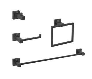 Buy matte-black stainless steel 4-Piece Bathroom Hardware Set Accessory by Elegant Lighting