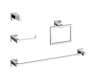 Buy chrome stainless steel 4-Piece Bathroom Hardware Set Accessory by Elegant Lighting