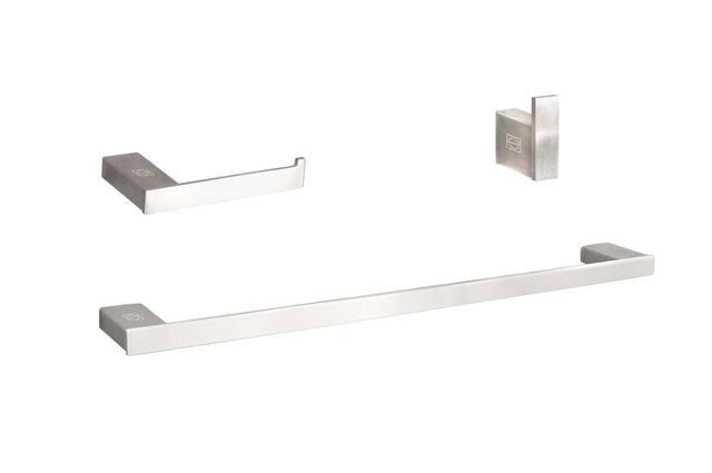 stainless steel 3-Piece Bathroom Hardware Set Accessory by Elegant Lighting