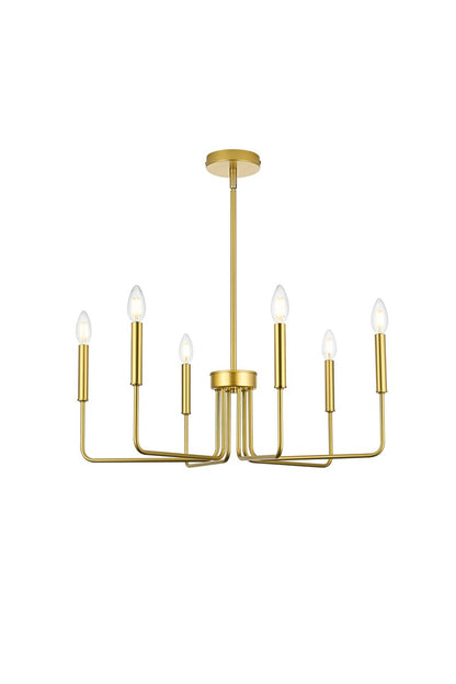 Willa Pendant by Elegant Lighting – Lights: 6 Light (26.00"L x 26.00"W x 10.00"H) – Finish: Brass – Elegant Lighting-LD742D26BRA