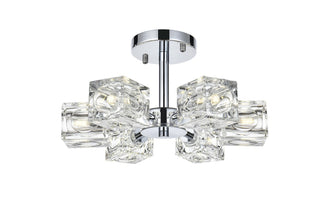 Buy chrome-with-clear-glass-and-clear-textured-shade Lyra Flush Mount Ceiling Light by Elegant Lighting
