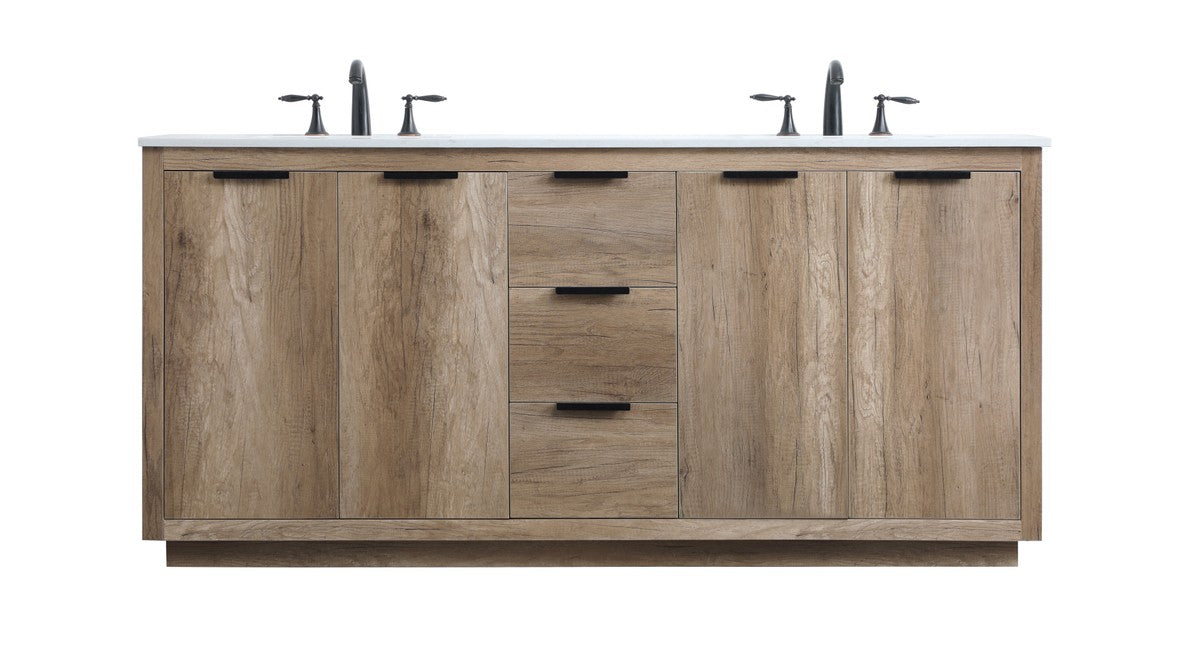 Blake Vanity by Elegant Lighting – Lights: One Light (72.00"L x 22.00"W x 34.00"H) – Finish: Natural Oak – Elegant Lighting-VF19472DNT