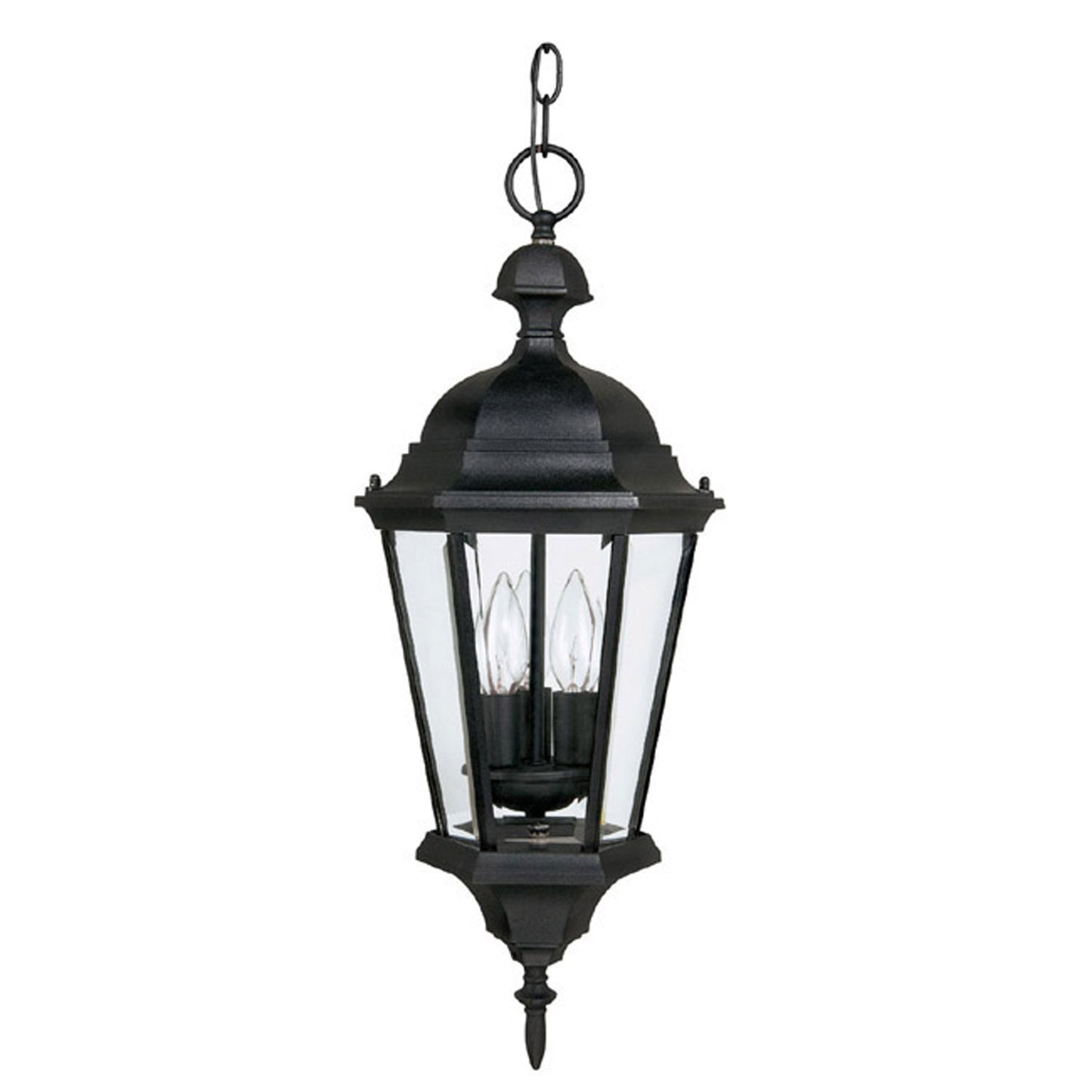 Carriage House Hanging Lanterns by Capital Lighting – Lights: 3 Light (9.50"W x 23.00"H) – Finish: Black and Clear Shade – Capital Lighting-9724BK