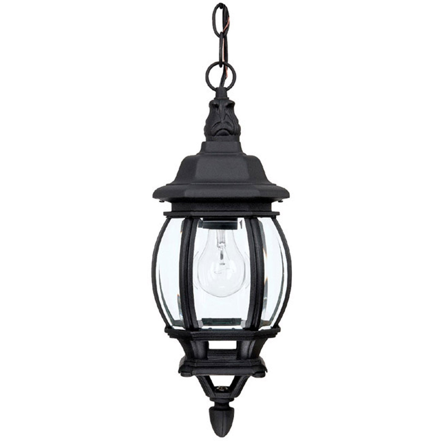 French Country Hanging Lanterns by Capital Lighting – Lights: 1 Light (6.50"W x 16.50"H) – Finish: Black and Clear Shade – Capital Lighting-9868BK