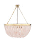 Brass with Pink Quartz Glass and White Shade