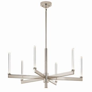 Buy polished-nickel-with-clear-optical-crystal-glass-and-clear-shade Sycara Chandelier by Kichler