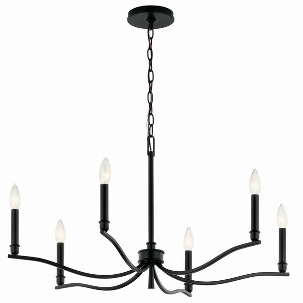 Kichler - 52695BK - Six Light Chandelier - Malene - Black from Lighting & Bulbs Unlimited in Charlotte, NC