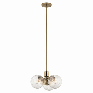 Buy champagne-bronze-with-clear-crackle-glass-and-clear-textured-shade Silvarious Chandelier by Kichler