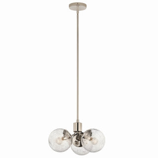 Buy polished-nickel-with-clear-crackle-glass-and-clear-textured-shade Silvarious Chandelier by Kichler
