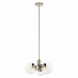 Buy polished-nickel-with-clear-glass-and-clear-shade Silvarious Chandelier by Kichler
