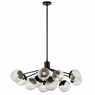 Buy black-with-clear-crackle-glass-and-clear-seedy-shade Silvarious Chandelier by Kichler