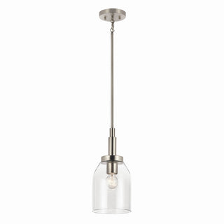 Buy brushed-nickel-with-clear-glass-and-clear-shade Madden Mini Pendant by Kichler