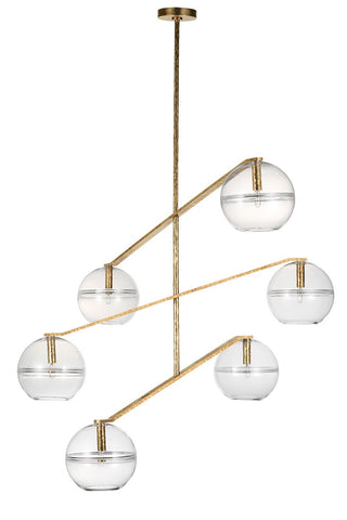 Buy polished-antique-brass-with-glass-glass-and-clear-shade Lowing Outdoor (Damp) Chandelier by Visual Comfort Modern