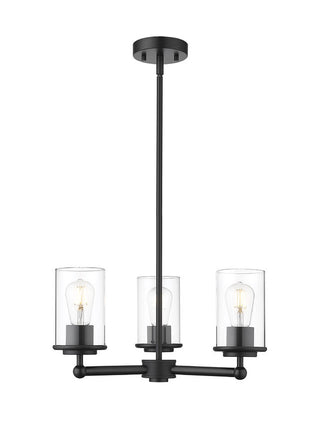 Buy matte-black-with-clear-glass-and-clear-shade Thayer Outdoor (Damp) Chandelier by Z-Lite