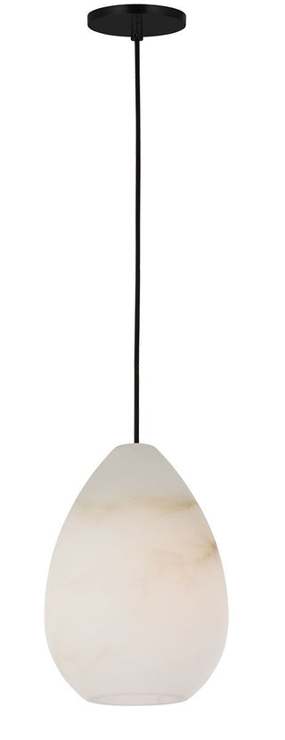 Buy nightshade-black-with-alabaster-glass Alina Outdoor (Damp) Pendant by Visual Comfort Modern