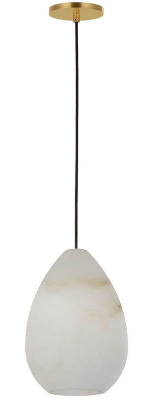 Buy hand-rubbed-antique-brass-with-alabaster-glass Alina Outdoor (Damp) Pendant by Visual Comfort Modern
