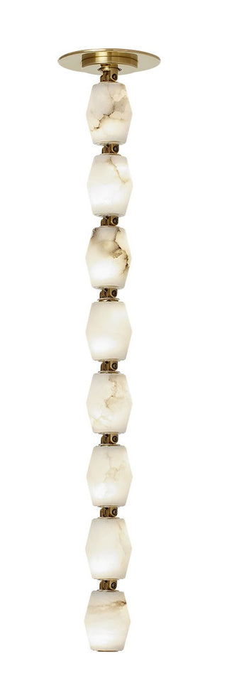 Buy hand-rubbed-antique-brass-with-alabaster-glass-and-natural-cream-shade Collier Outdoor (Damp) Pendant by Visual Comfort Modern