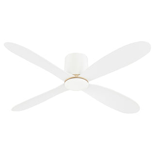 Buy white-finish-with-studio-white-blades Myriad Outdoor (Damp) Hugger Ceiling Fan by Quorum