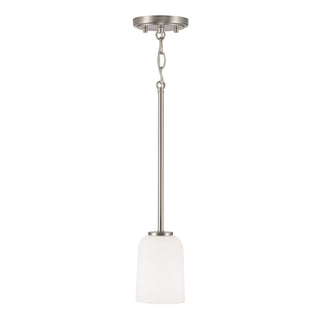 Buy brushed-nickel-with-soft-white-glass-glass-and-white-shade Lawson Mini Pendant by Capital Lighting