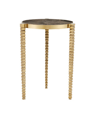 Corrado Cappuccino Marble Accent Table Accent Table by Currey and Company