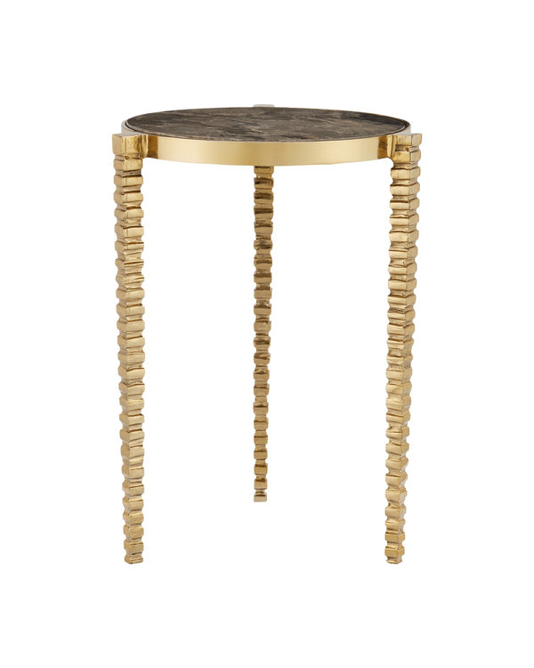 Corrado Cappuccino Marble Accent Table Accent Table by Currey and Company