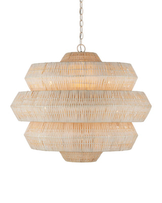 Buy bleached-snow-white Antibes Collection Chandelier by Currey and Company