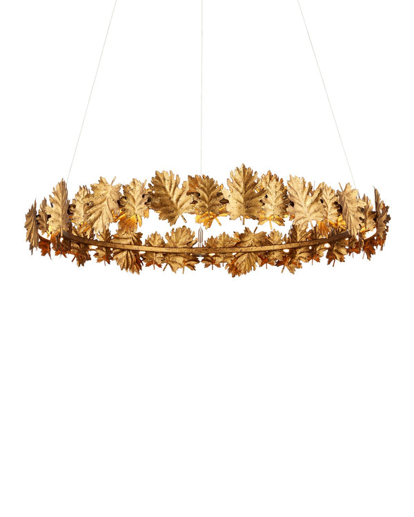 English Oak Chandelier Chandelier by Currey and Company