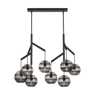 Buy nightshade-black-with-transparent-smoke-glass-and-smoke-shade Sedona Outdoor (Damp) Chandelier by Visual Comfort Modern
