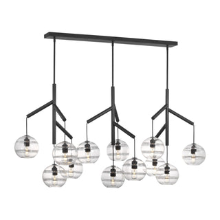 Buy nightshade-black-with-clear-glass-and-clear-textured-shade Sedona Outdoor (Damp) Chandelier by Visual Comfort Modern