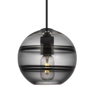 Buy nightshade-black-with-transparent-smoke-glass-and-smoke-shade Sedona Outdoor (Damp) Pendant by Visual Comfort Modern