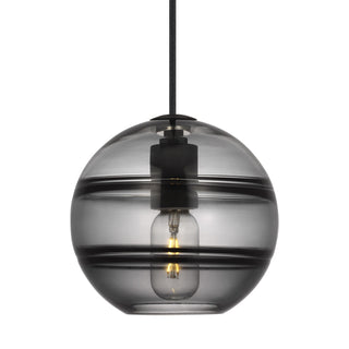 Buy nightshade-black-with-transparent-smoke-glass-and-smoke-shade Sedona Outdoor (Damp) Pendant by Visual Comfort Modern