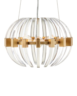 Buy clear-antique-brass Coquette Collection Chandelier by Currey and Company