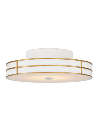 Buy gesso-white-contemporary-gold-sugar-white-white Fielding Collection Flush Mount Ceiling Light by Currey and Company