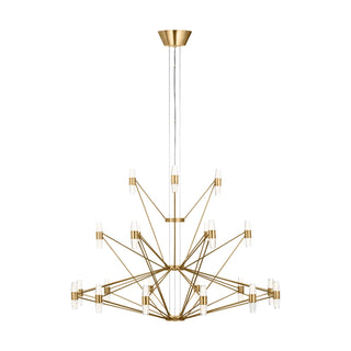 Buy natural-brass-and-frosted-shade Lassell Outdoor (Damp) Chandelier by Visual Comfort Modern